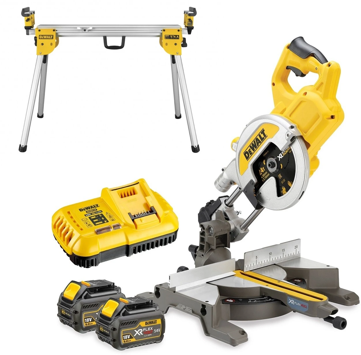 DeWalt DCS777T2-QW-DE7033 DCS777T2-QW XR FlexVolt 54 Volt 6.0Ah Li-Ion Tronçonneuse Et Scie à Onglets 216 Mm + Support DE7033 3 DeWalt DCS777T2-QW-DE7033 DCS777T2-QW XR FlexVolt 54 Volt 6.0Ah Li-Ion Tronçonneuse Et Scie à Onglets 216 Mm + Support DE7033