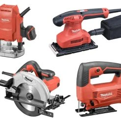 Makita MT MT Advantage Set - Défonceuse M3601 + Ponceuse M9203 - Scie Sauteuse M4301 + Scie Circulaire M5802