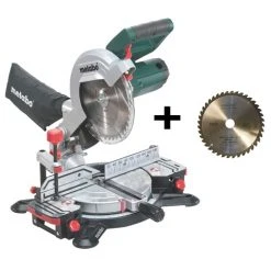 Scie à Onglet Tronçonneuse Laser KS216M + Lame De Scie Supplémentaire Metabo 216x30x40